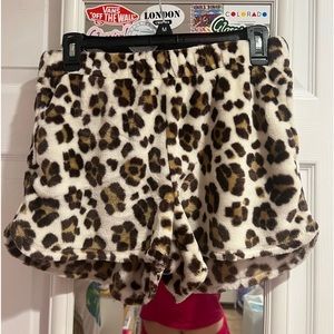 aerie fuzzy cheetah print pj shorts